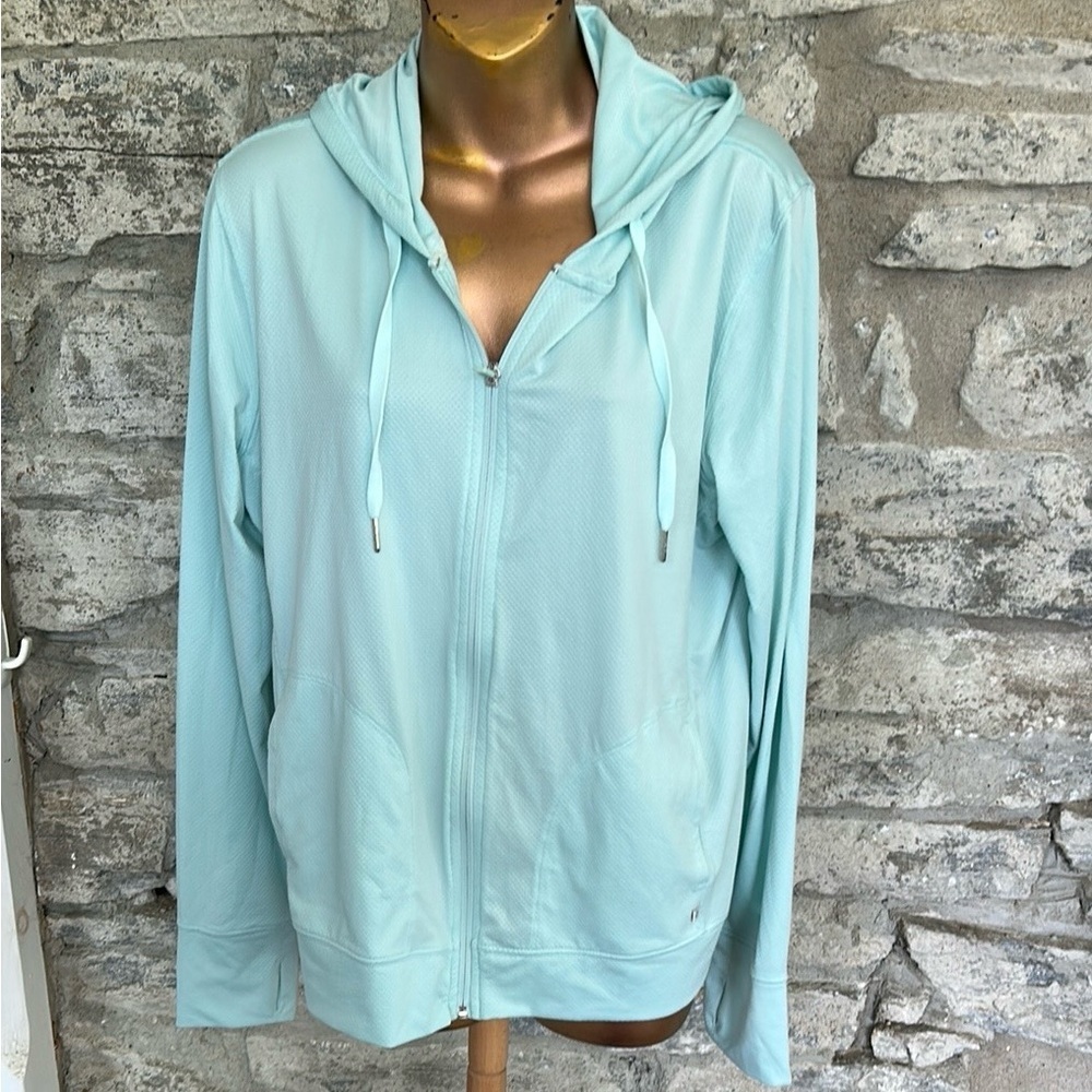 Light Blue Zip-Up Hoodie